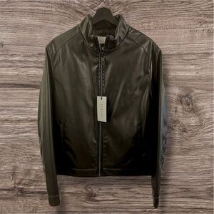 Cole Haan Faux Leather Moto Jacket (S)